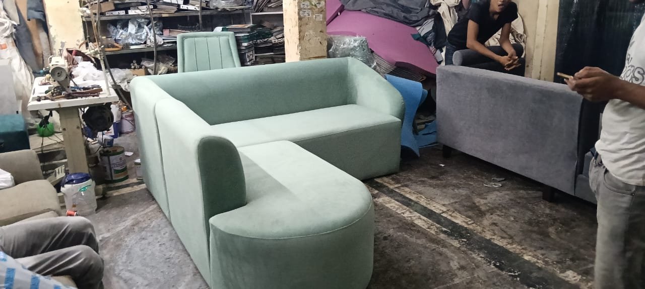 L-shaped sofa cum bed with storage made by Aman Sofa Expert in Ghaziabad